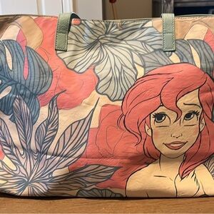 Floral and Character Print Tote Bag